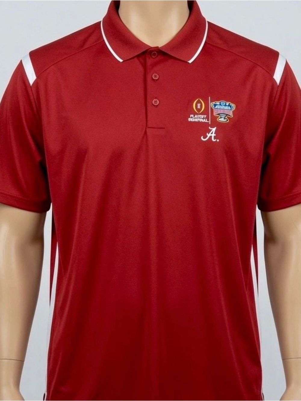 Antigua Men's Alabama Crimson Tide Red Polo with White Trim Size 3XL